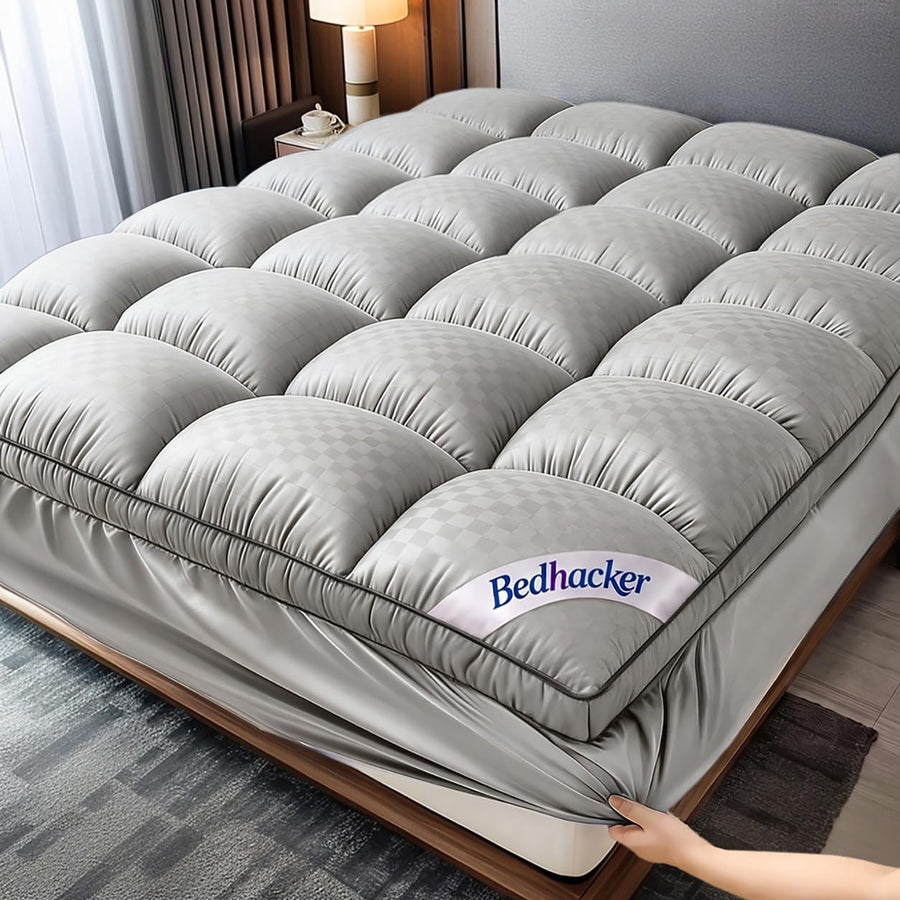 CloudLike Cooling Pillow Top Mattress Topper - Gray Twin