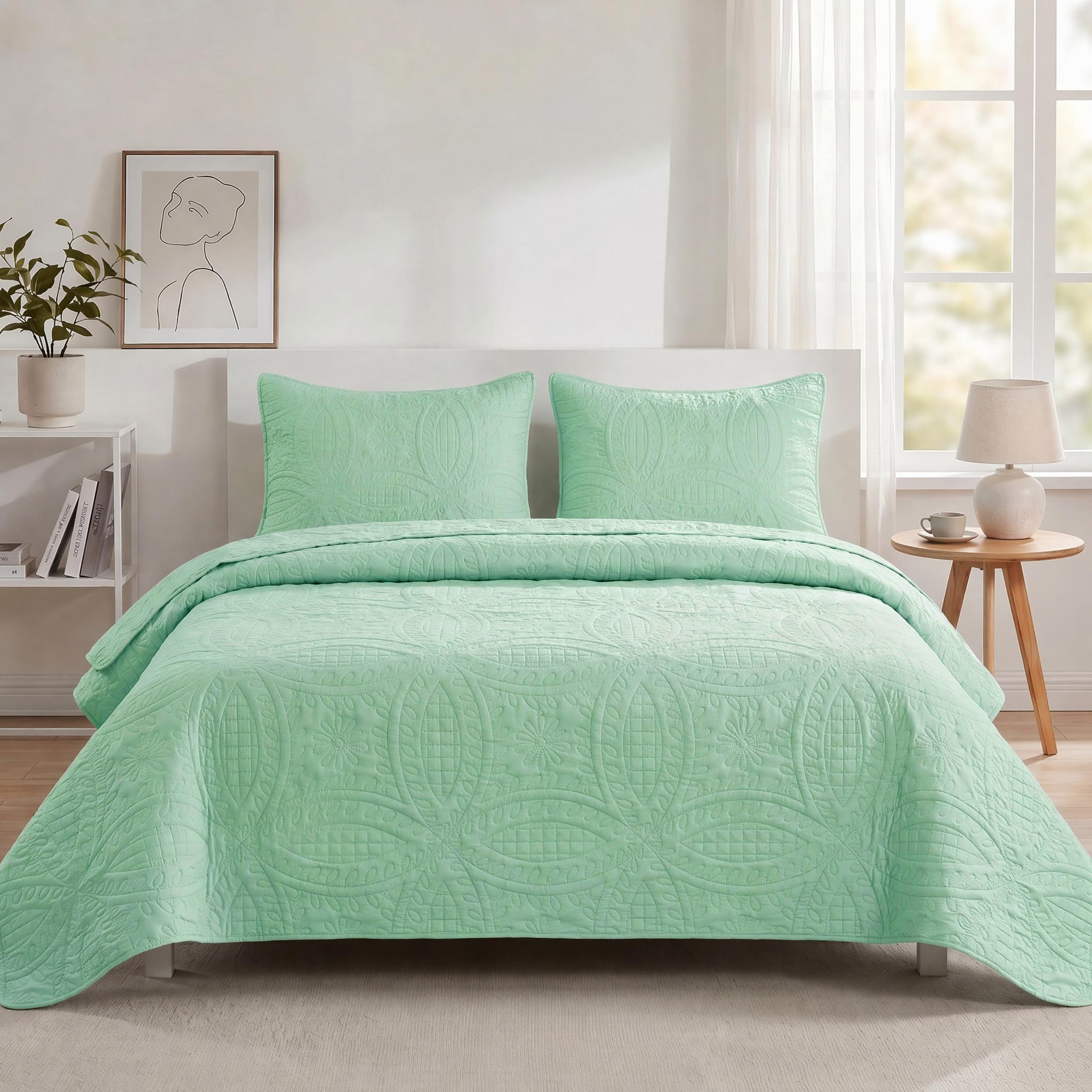 BEDHACKER embossed boho coin pattern quilt set