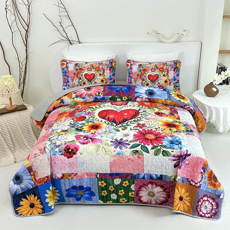 BEDHACKER floral botanical Full Queen quilt set