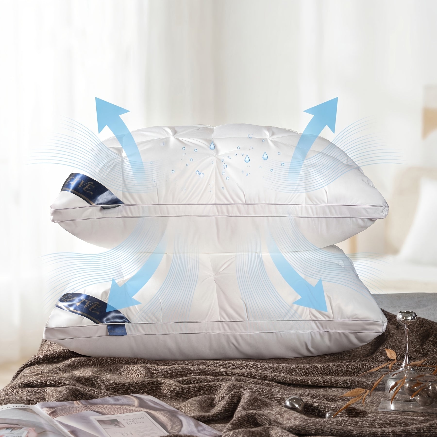 Breathable pillow cover detail