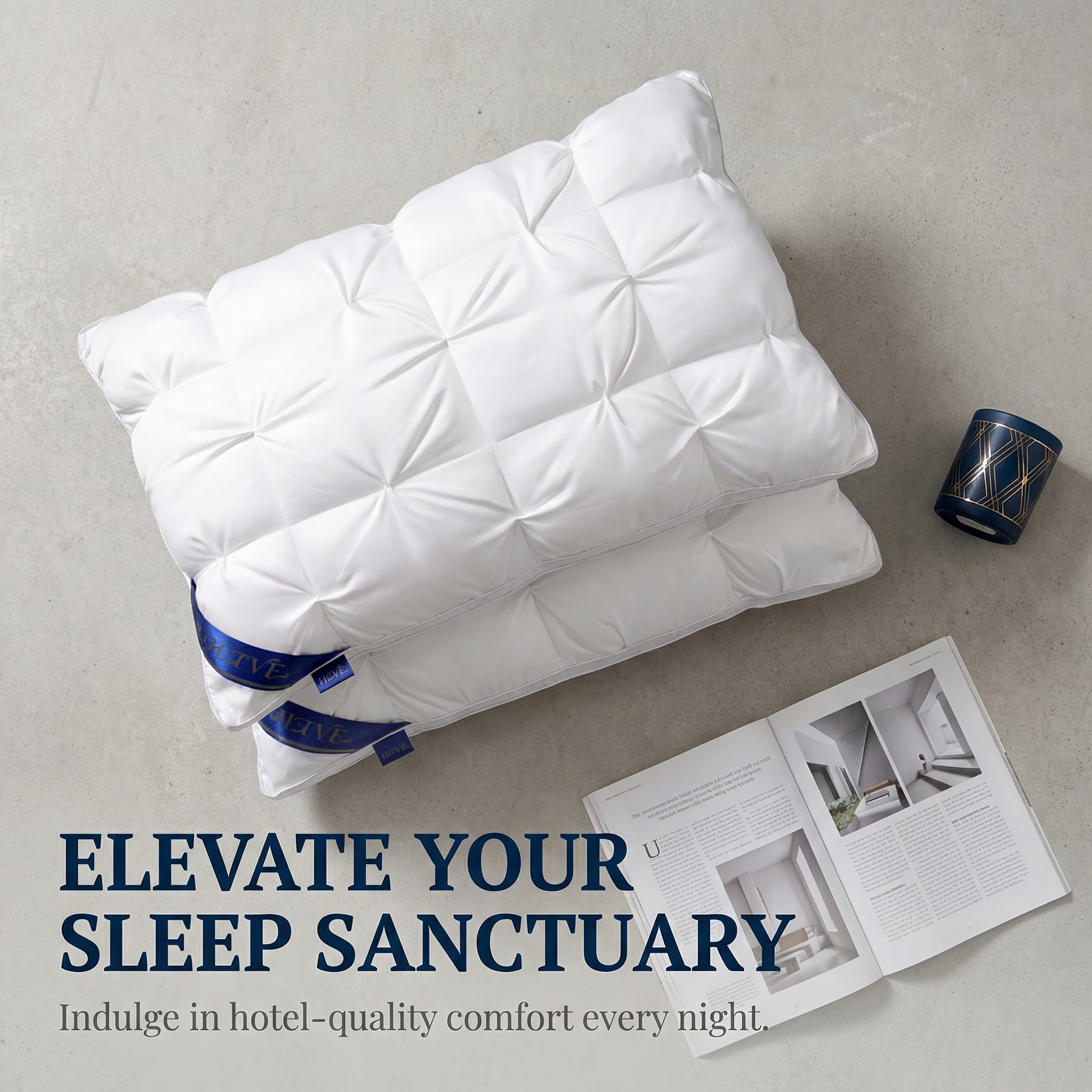 High-loft pillow fill detail
