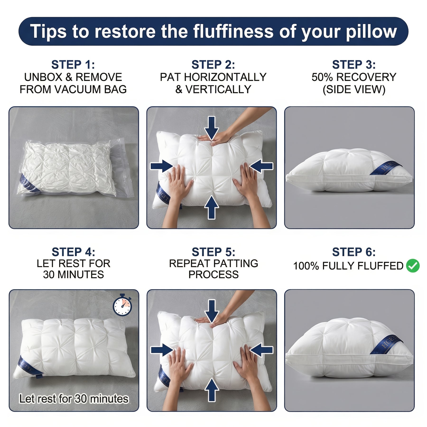 Machine-washable pillow care detail