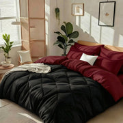 Bedhacker lightweight diamond-quilted comforter set in Black + Red