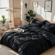 Bedhacker lightweight diamond-quilted comforter set in Black