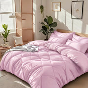 Bedhacker lightweight diamond-quilted comforter set in Blush Pink