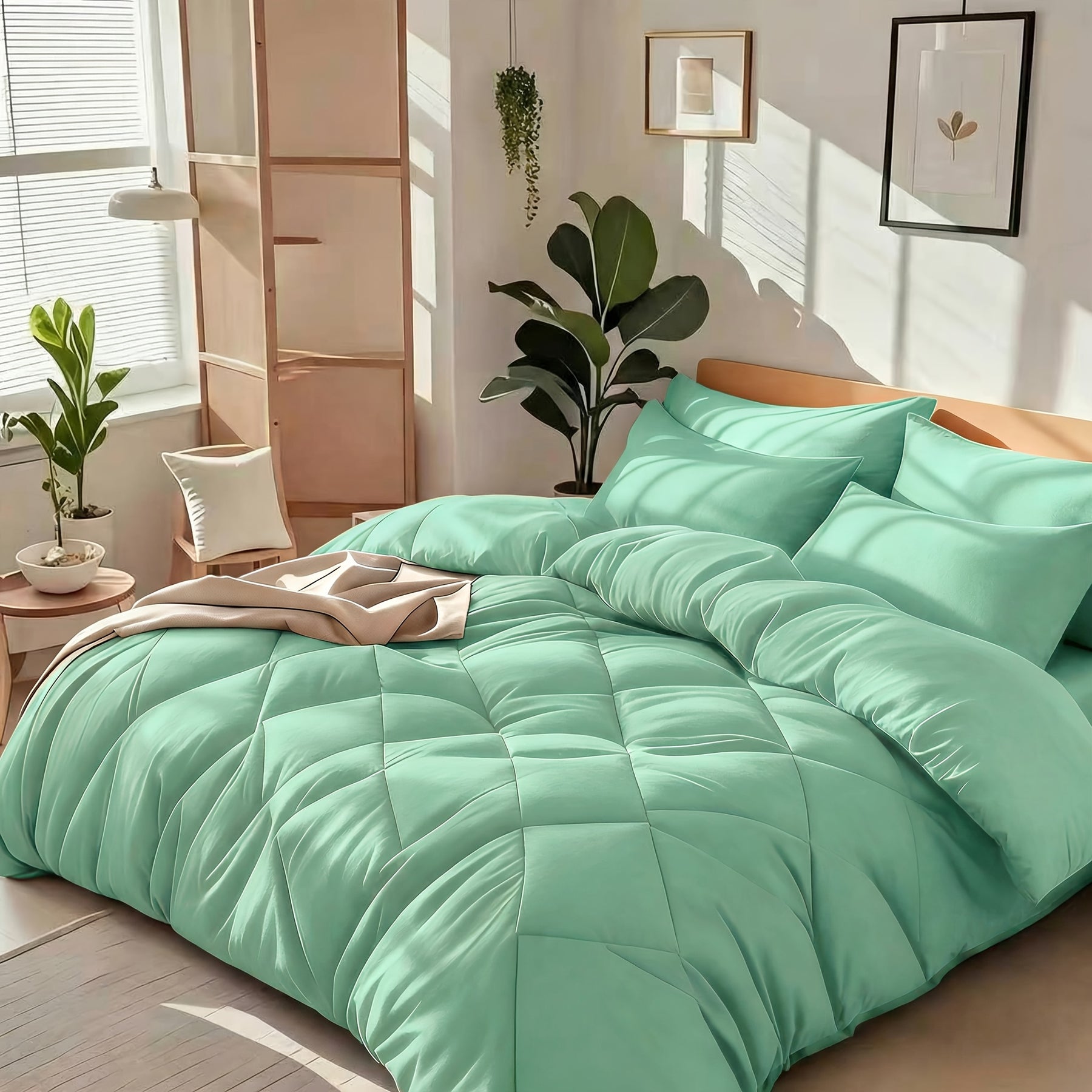 Bedhacker lightweight diamond-quilted comforter set in Bright Green
