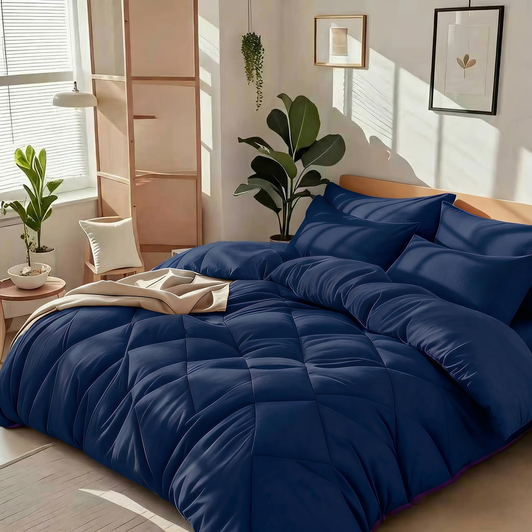Bedhacker lightweight diamond-quilted comforter set in Navy