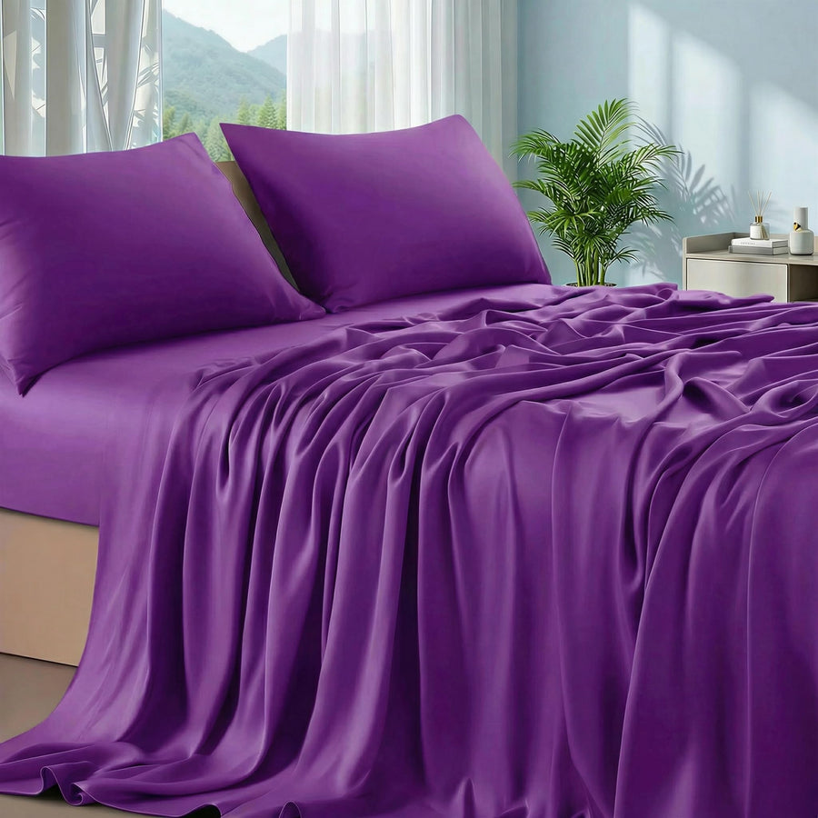 Cooling & Breathable 4-Piece Sheet Set - Purple Queen