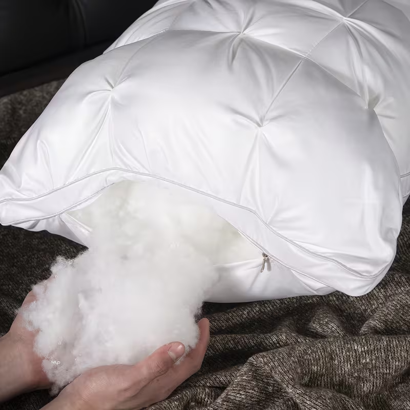 Cloud-like pillow fill close-up