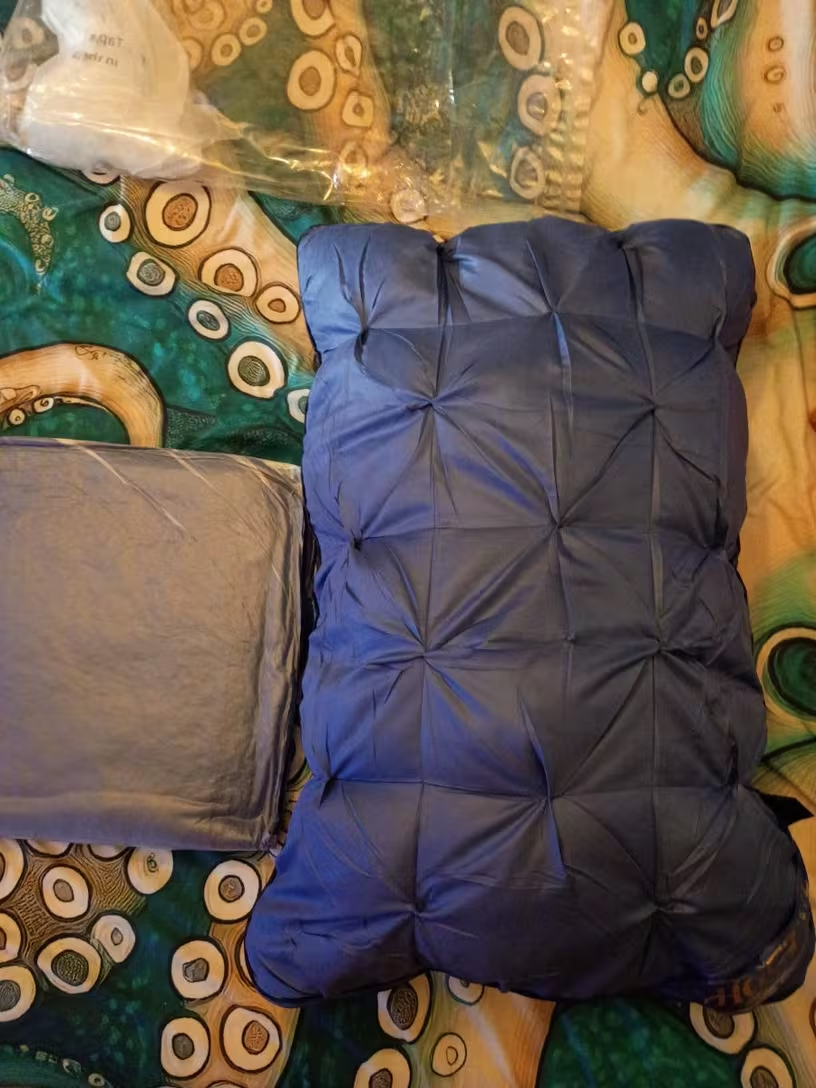 Customer photo of navy Bedhacker pillows